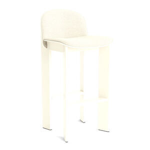 Hay - Chisel 35 Barstol Høj med ryglæn H75 Standard glider - Cremehvid