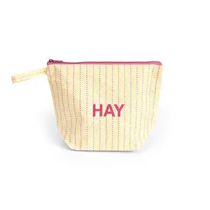 Hay - Candy Stripe Wash Bag - Light yellow and pink stripe