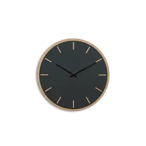 Hemverk - Vægur - Lys Eg/Mørkegrøn - Sorte visere - Ø28 cm