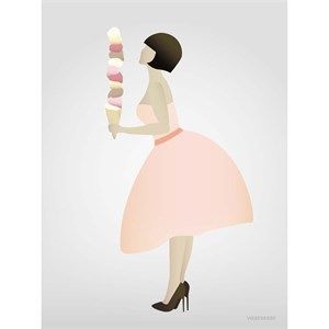Image of VISSEVASSE plakat - Ice Cream Lady - 30x40 cm