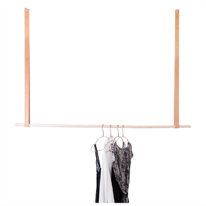 Image of Cle Design - Tøjstativ - Kernelæder og fyrretræ - Natur (100 cm)