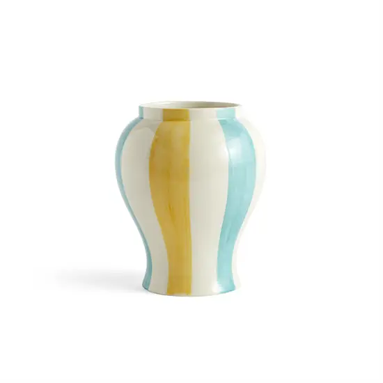 HAY - Sobremesa Stribe Vase - Large - Grøn og gul