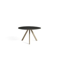 Hay bord - CPH20 - Ø120 cm - Sort linoleum og ben i sæbebehandlet eg