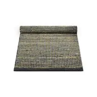 Rug Solid - Tæppe jute læder, graphite - 65x135 cm.