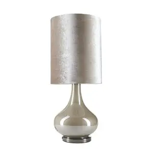Margit Brandt -  Bordlampe med fløjlsskærm - Creme - 62x 25 cm