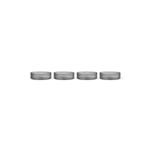 Ferm Living - Ripple Serveringsskåle - Sæt af 4 - Smoked Grey
