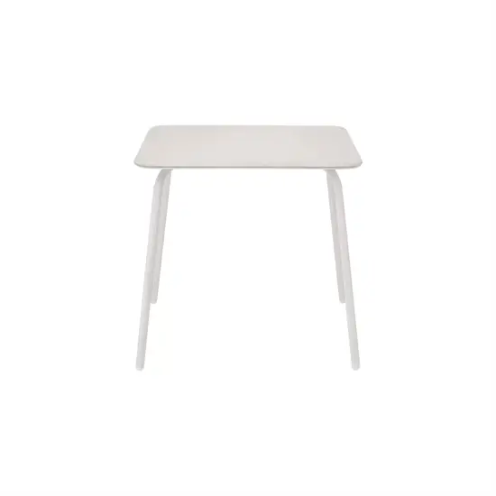 Rektangulært silkegråt bord med glatte kanter og let udadvinklede ben.