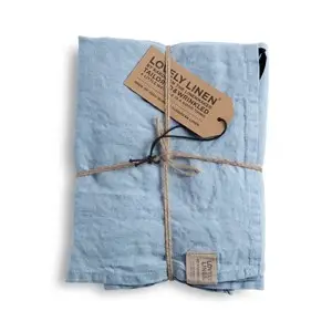 Lovely Linen - Misty Viskestykke, Sky blue