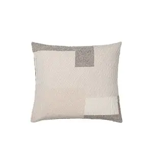 Broste Copenhagen - Pudebetræk - Patch - Beige/Brown - W60 x L60 cm