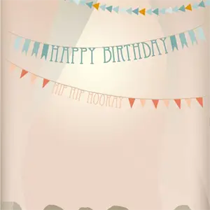 VisseVasse - Mini Kort - Happy birthday garlands  - Til og fra - 10x7 cm