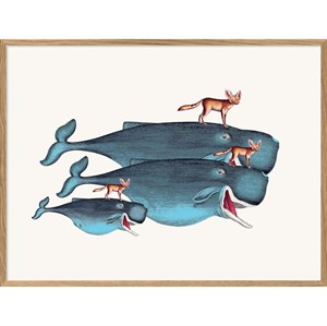 The Dybdahl - Plakat 30x40 cm. - Whales and Desert Foxes - Papir