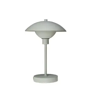 Dyberg Larsen - ROMA genopladelig bordlampe, hvid, D20 x B20 x H30 cm.