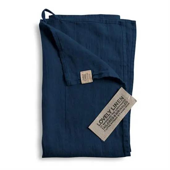 Lovely Linen - Viskestykke, Midnight Blue