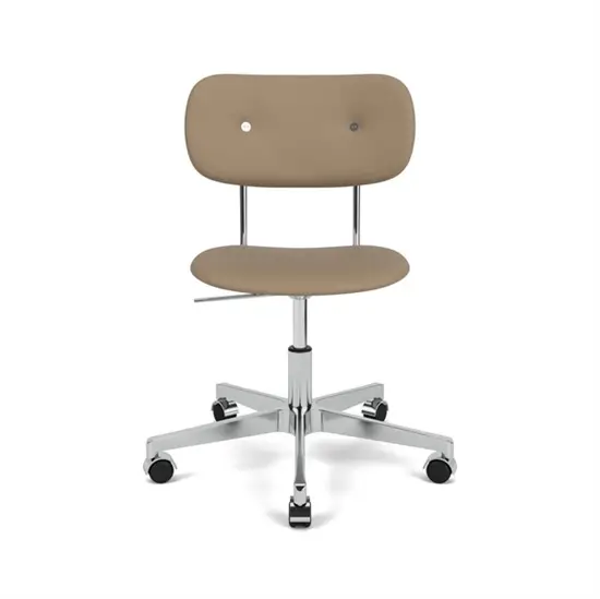 Audo Copenhagen - Co Task Chair, Star Base w/Casters Soft, Polished Aluminium, Seat and Back Upholstered With PC0L, EU/US - CAL117 Foam, 1611 (Stone), Sierra, Sierra, Camo