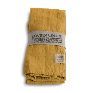 Lovely Linen - Stofserviet - Honey/Gul