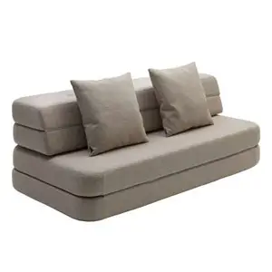 By KlipKlap -  KK 3 Fold sofa XL 140 cm - Beige med sandfarvet knapper
