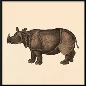 The Dybdahl -  Plakat - Rhino, Mini Print - 15x15 cm