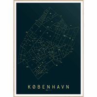 Enklamide - Typemap - København I - nat - 70x100 cm