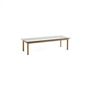 HAY - Kofi Table - 140 x 50 cm - ben lakeret eg og klar glasplade