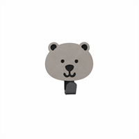 LindDNA - Kids Hook "Bear" - 7,5x6 cm - Nupo light grey