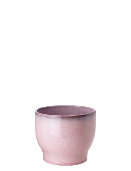 Knabstrup Keramik urtepotteskjuler, Ø 12,5 cm, rosa, rund form, smal bund, glat og let tekstureret.