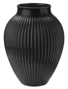 Knabstrup Keramik - vase H 35 cm ripple black