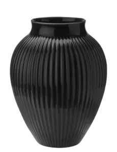 Knabstrup Keramik - vase H 27 cm ripple black