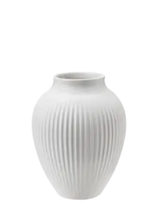 Knabstrup Keramik - vase H 12.5 cm ripple white
