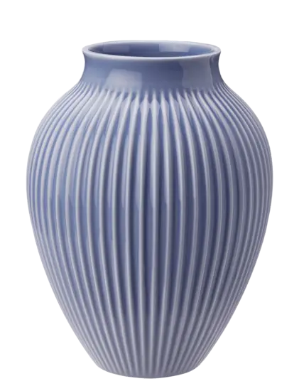 Knabstrup Keramik - vase H 27 cm ripple lavender