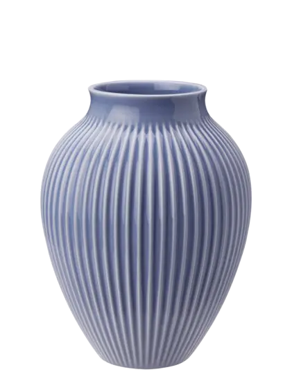 Knabstrup Keramik - vase H 20 cm ripple lavender