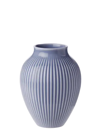 Knabstrup Keramik - vase H 12.5 cm ripple lavender