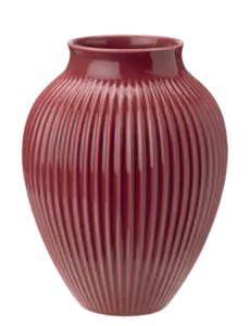 Knabstrup Keramik - vase H 27 cm ripple bordeaux