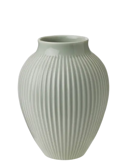 Knabstrup Keramik - vase H 20 cm ripple mint