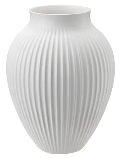 Knabstrup Keramik - vase H 35 cm ripple white