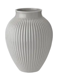 Knabstrup Keramik - vase H 27 cm ripple grey