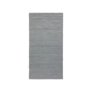 Rug Solid - Bomuldstæppe, light grey - 75x200 cm.