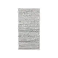 Rug Solid - Tæppe m. læder, light grey - 200x300 cm