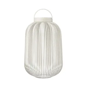 Grå Blomus LITO LED-lampe med håndtag til bærbarhed, enkel og elegant design.