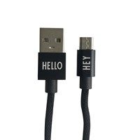 Design Letters - Oplader kabel - Micro USB - Sort