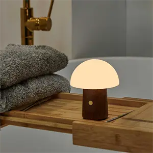 Gingko - Alice Mushroom Lamp - Mini - Natural Walnut Wood