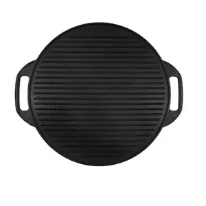 Rund grillpande med ribbet overflade og to håndtag. Velegnet til grillning. Diameter: Ø42 cm.