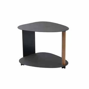 Image of LindDNA - Sofabord - Curve Table - Nupo Black/Steel Black/Oak Nature