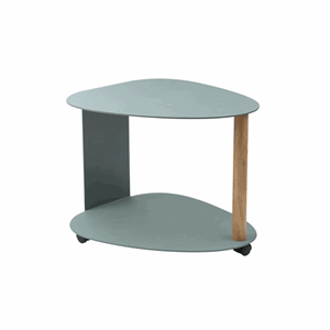 Image of LindDNA - Sofabord - Curve Table - Nupo Pastel Green/Steel Pastel Green/Oak Nature