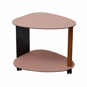 Image of LindDNA - Sofabord - Curve Table - Nupo Rose/Steel Black/Oak Nature