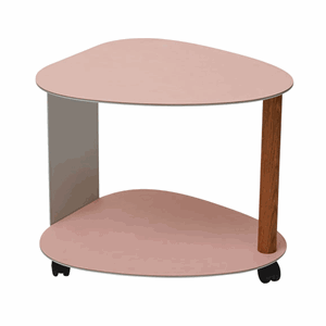 Image of LindDNA - Sofabord - Curve Table - Nupo Rose/Steel Metallic/Oak Nature