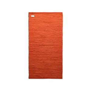 Rug Solid - Bomuldstæppe, orange - 75x300 cm.