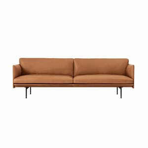 Image of Muuto - "Outline" Sofa - 3 pers. - Cognac Silk Leather