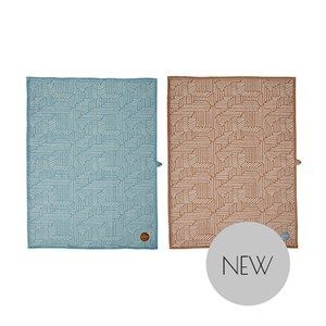 Image of OYOY - viskestykker (2 stk) - "Paddy" - dusty aqua/caramel