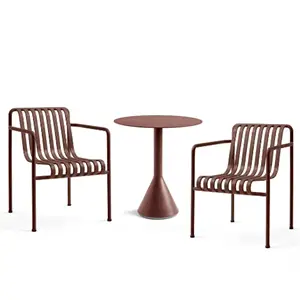 Hay - Palissade sæt - Cone bord og to spisebordsstole - Iron red