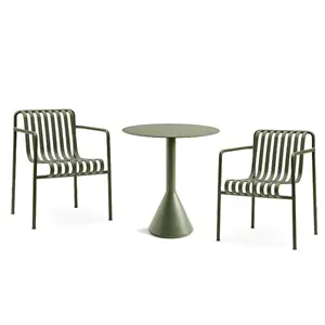 Hay - Palissade sæt - Cone bord og to spisebordsstole - Olive 